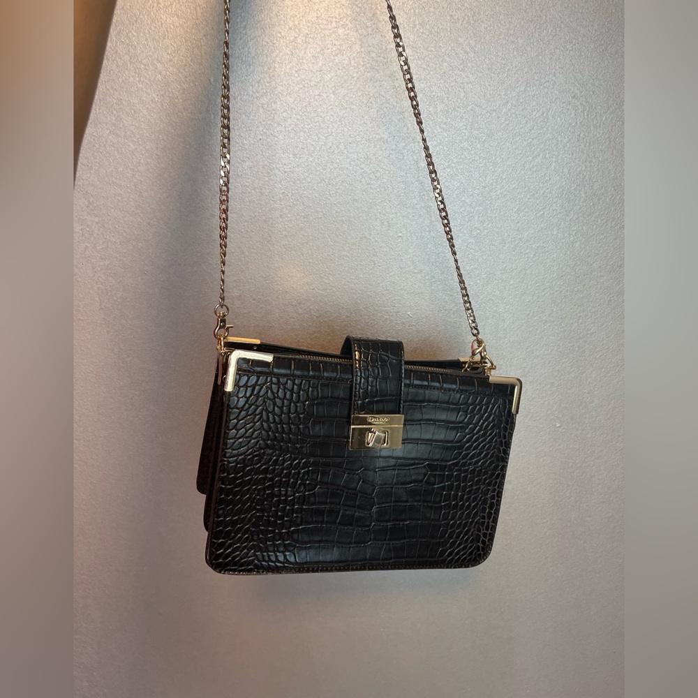 Black purse by DUNE London black shoulder bag  - silver chain sling bag